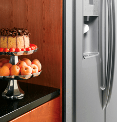 counter depth refrigerator side