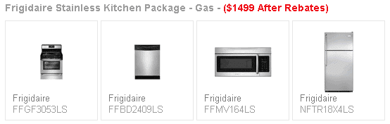 frigidaire kitchen package 1499 52012