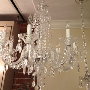 glass arm crystal chandelier