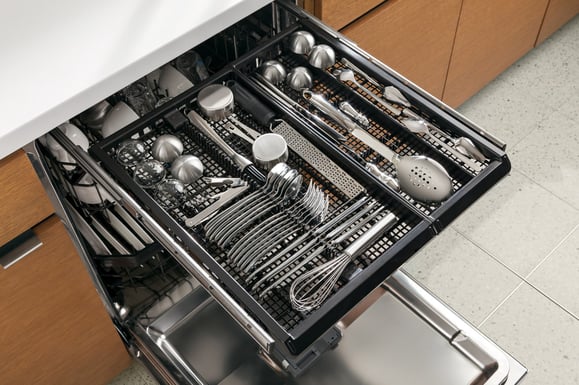 rack ge dishwasher cutlery dishwashers 3rd third racks profile miele utensil kitchenaid loading appliances silverware tray holder makes stainless cafe