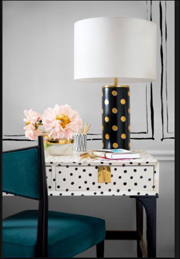 kate spade black and white lamp