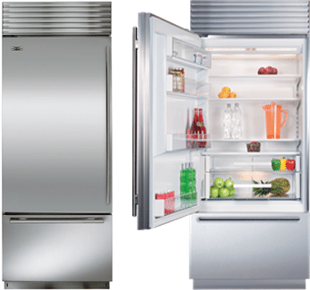 subzero 30 inch refrigerator BI30U open closed