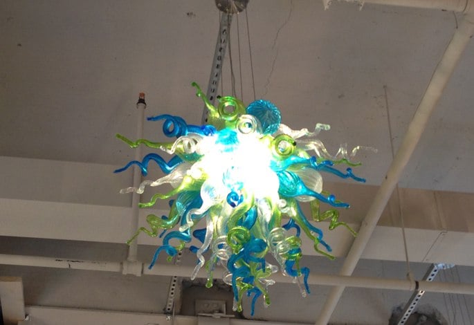 viz art glass chandelier ocean