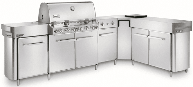 weber summit grill center social area stainless