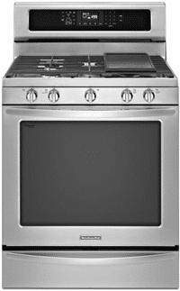 kitchenaid most powerful gas freestanding range KGRS308BSS
