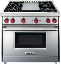 wolf 36 inch professional range with griddle GR364G