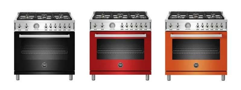 Bertazzoni-Pro-Style-Ranges-in-Black-Red-and-Orange