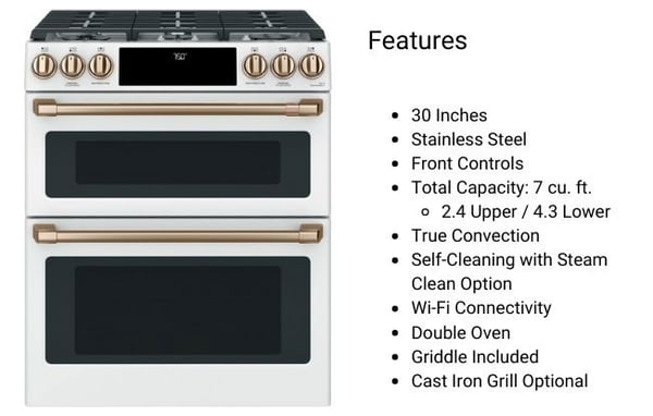 Cafe-30_-Slide-In-Front-Control-Gas-Double-Oven-with-Convection-Range