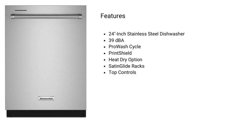 KitchenAid 200 series dishwasher KDTE204KPS