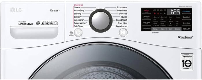 LG WM3900HWA Controls
