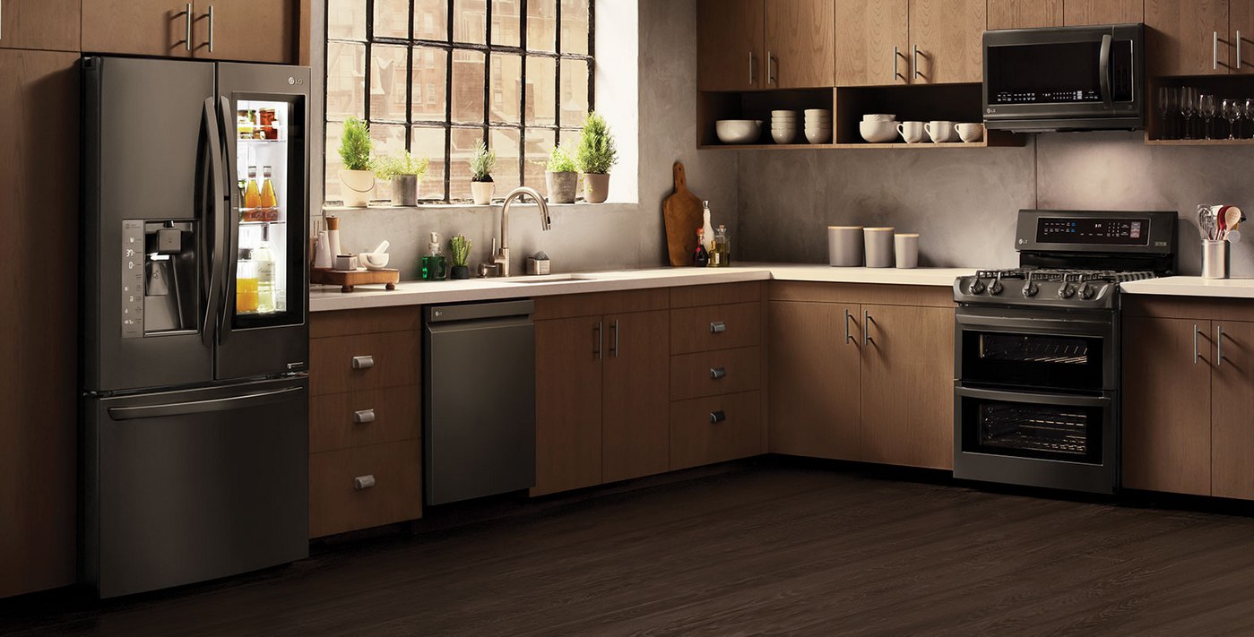 LG black stainless steel kitchen