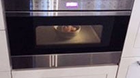 Microwave-Drawer-in-home,-heating-oatmeal-1