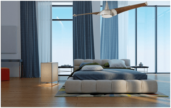 Monte Carlo Max Collection Ceiling Fan in Bedroom.png