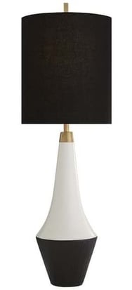 Neale Table Lamp in Leather Ceramic and Satin Black with Black Linen Shade.jpg