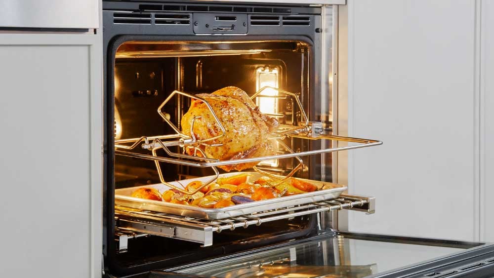 Thermador-MED302WS--Wall-Oven-Open-Door-with-Rotisserie