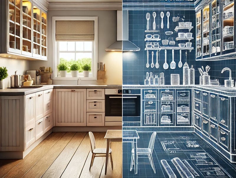 ai-generated-image-of-kitchen-design-and-blueprint