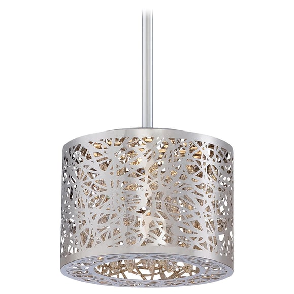 George Kovacs LED Pendant with Laser-Cut Metal Shade and Crystal Droplets P989-077