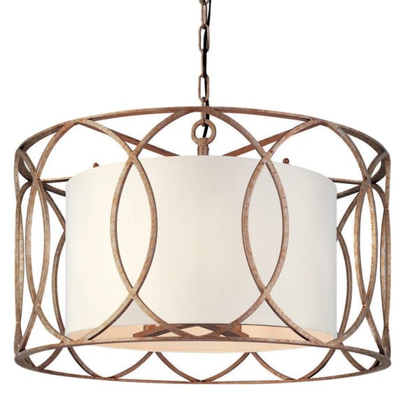 Troy Lighting Sausalito Silver Gold Chandelier F1285SG