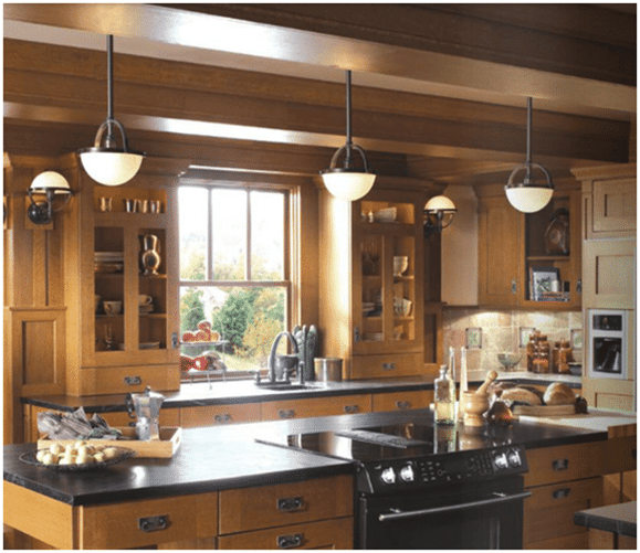 Hudson Valley's "Stratford" Series Pendant craftsman kitchen