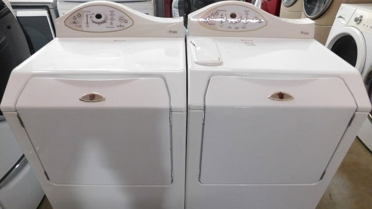 Classic Maytag Neptune washer and dryer, known for reliability and long lifespan.