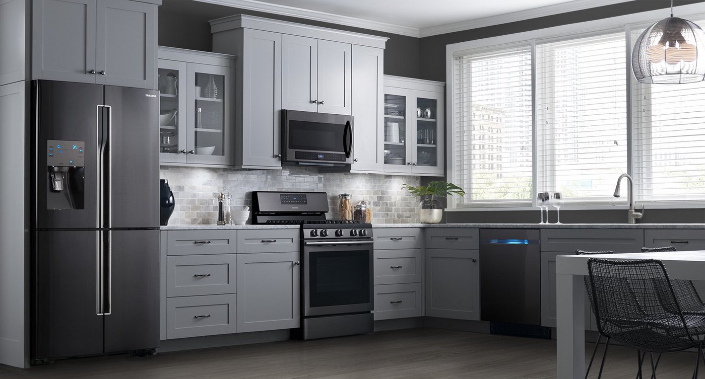 wall-black-cabinets-white-floor-wood-backsplash-light