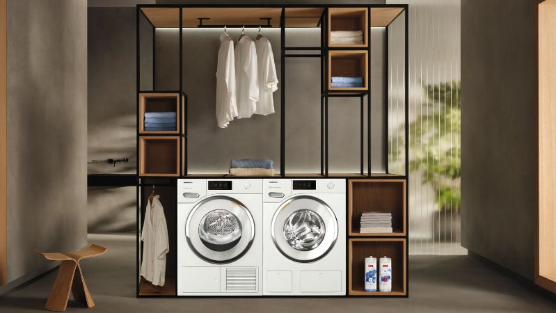 Miele Front Load White Laundry Pair with WXR860WCS 24 Compact