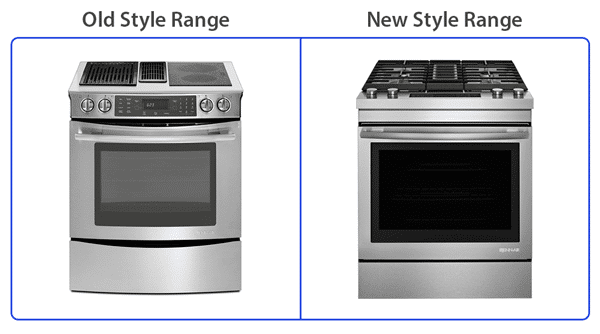 jennair downdraft range old vs new style